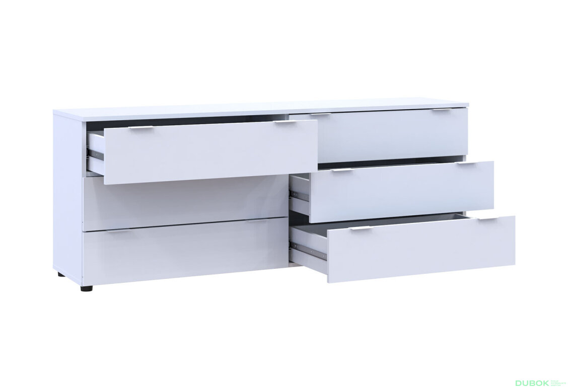 Obrázek 5 - Komoda Ron 9 s 6 zásuvkami 160х38х62 bílý