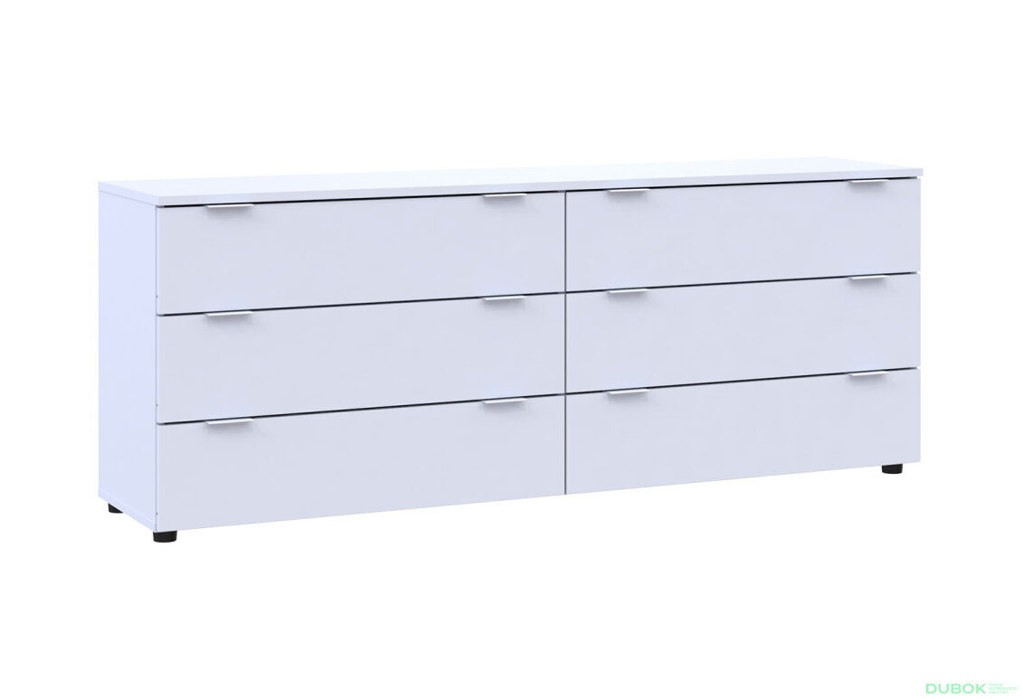 Obrázek 4 - Komoda Ron 9 s 6 zásuvkami 160х38х62 bílý