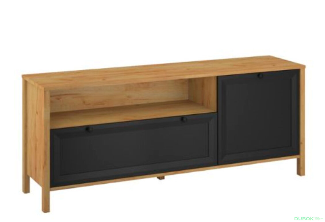 Obrázek 2 - TV stolek Brent dub craft zlatý / černý