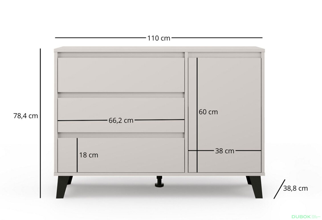 Obrázek 5 - Komoda Borg 1d3s kašmír