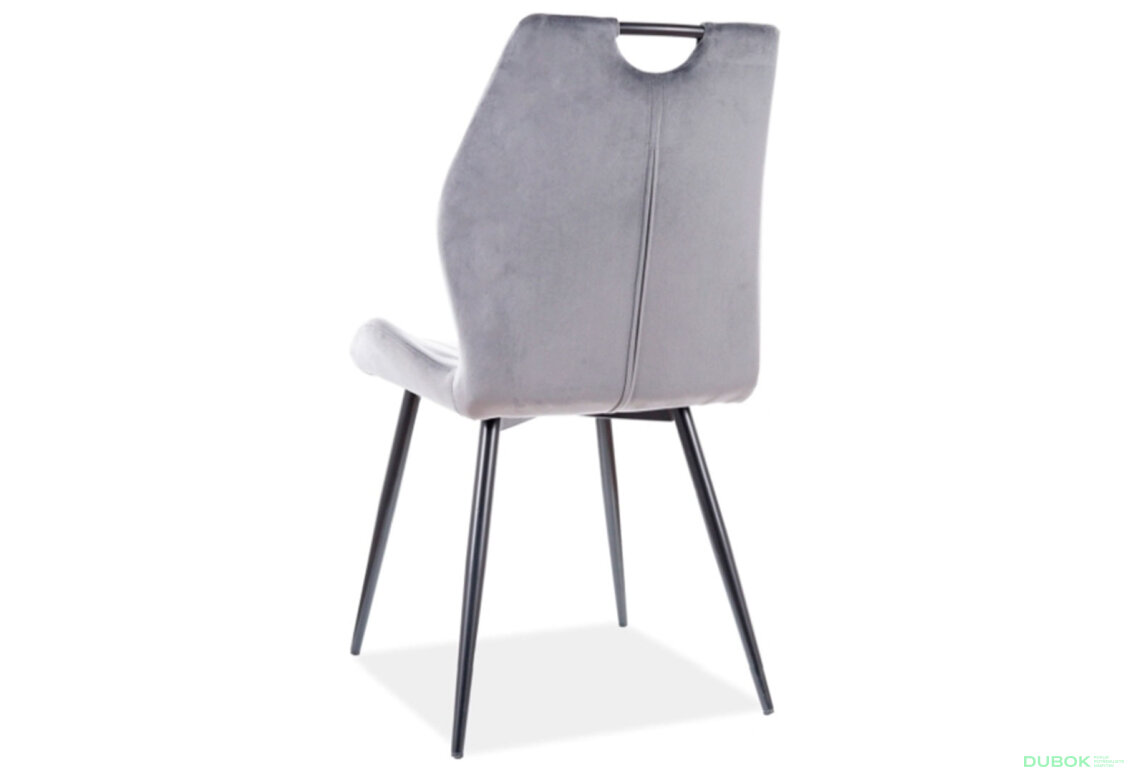 Obrázek 2 - Židle Arco Velvet šedý Bluvel 14, matná černá kov