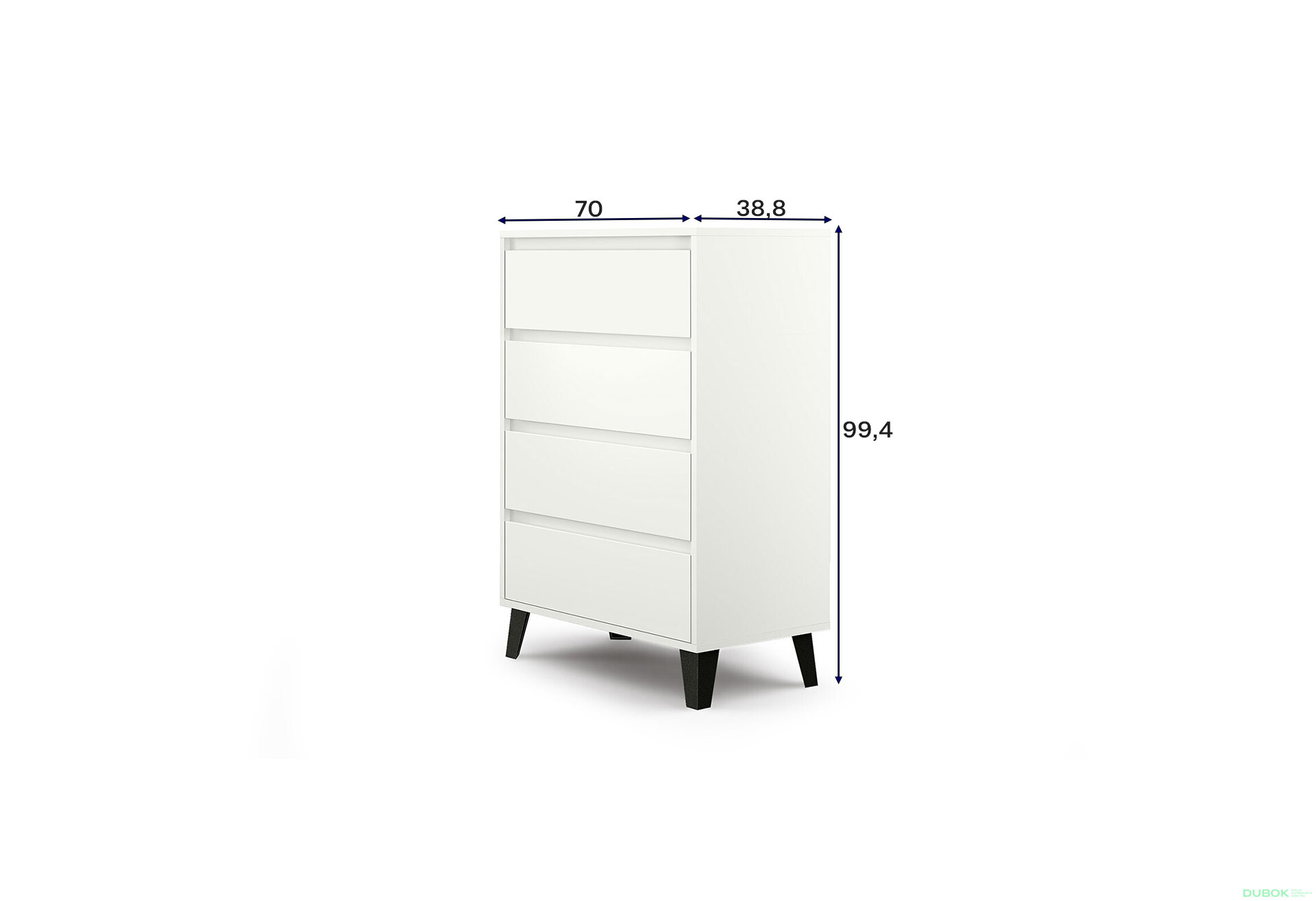 Obrázek 6 - Komoda Borg 4s/70 bílá