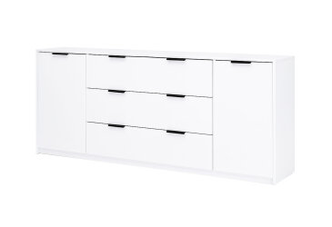 Komoda Roma Color 2 dveře 3 šířky 2,0m bílý lesk
