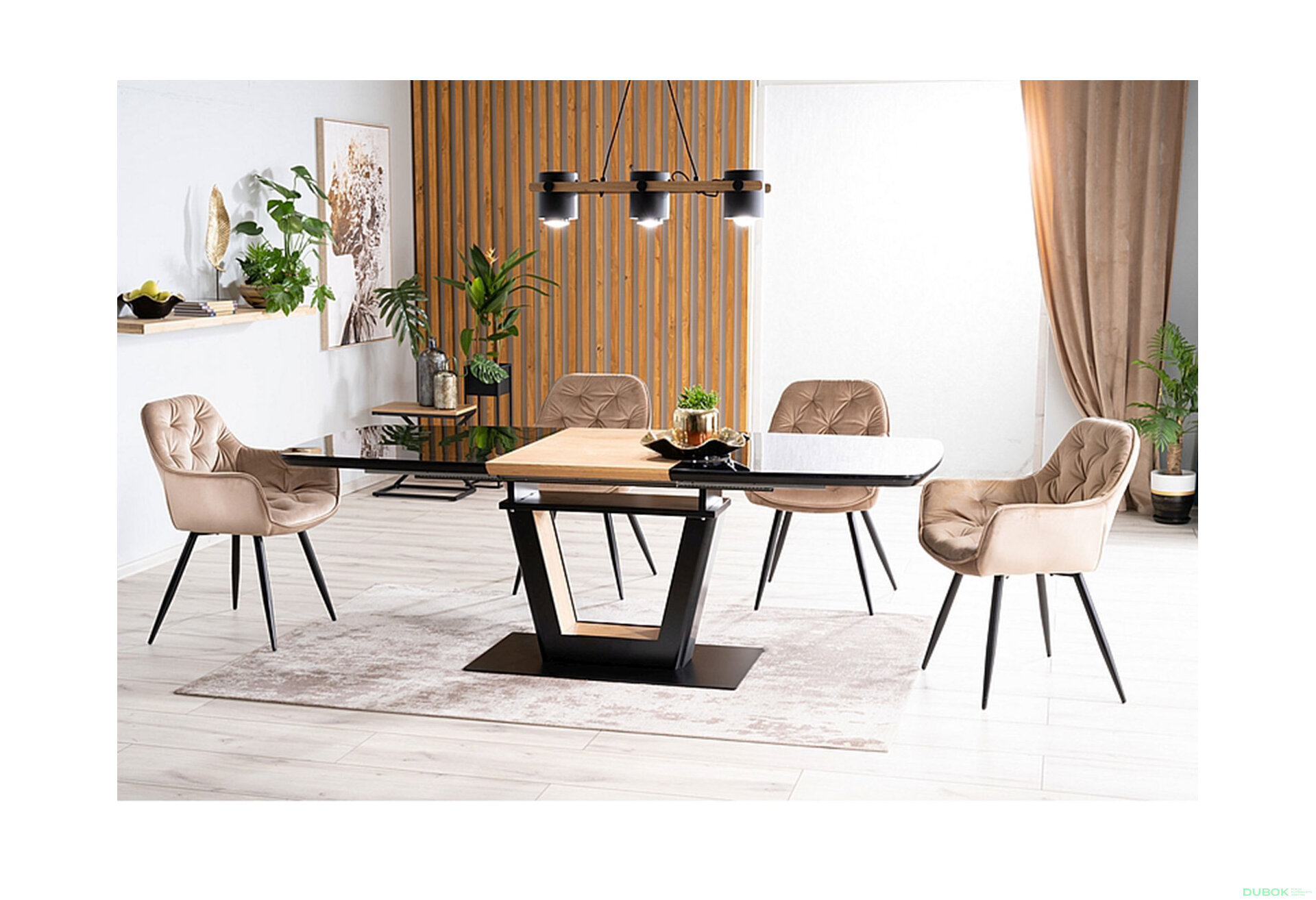 Obrázek 5 - Židle Cherry Velvet béžový Bluvel 28, matná černá kov