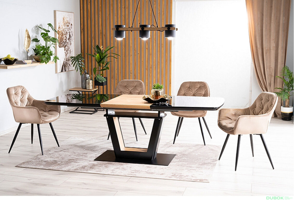 Obrázek 5 - Židle Cherry Velvet béžový Bluvel 28, matná černá kov