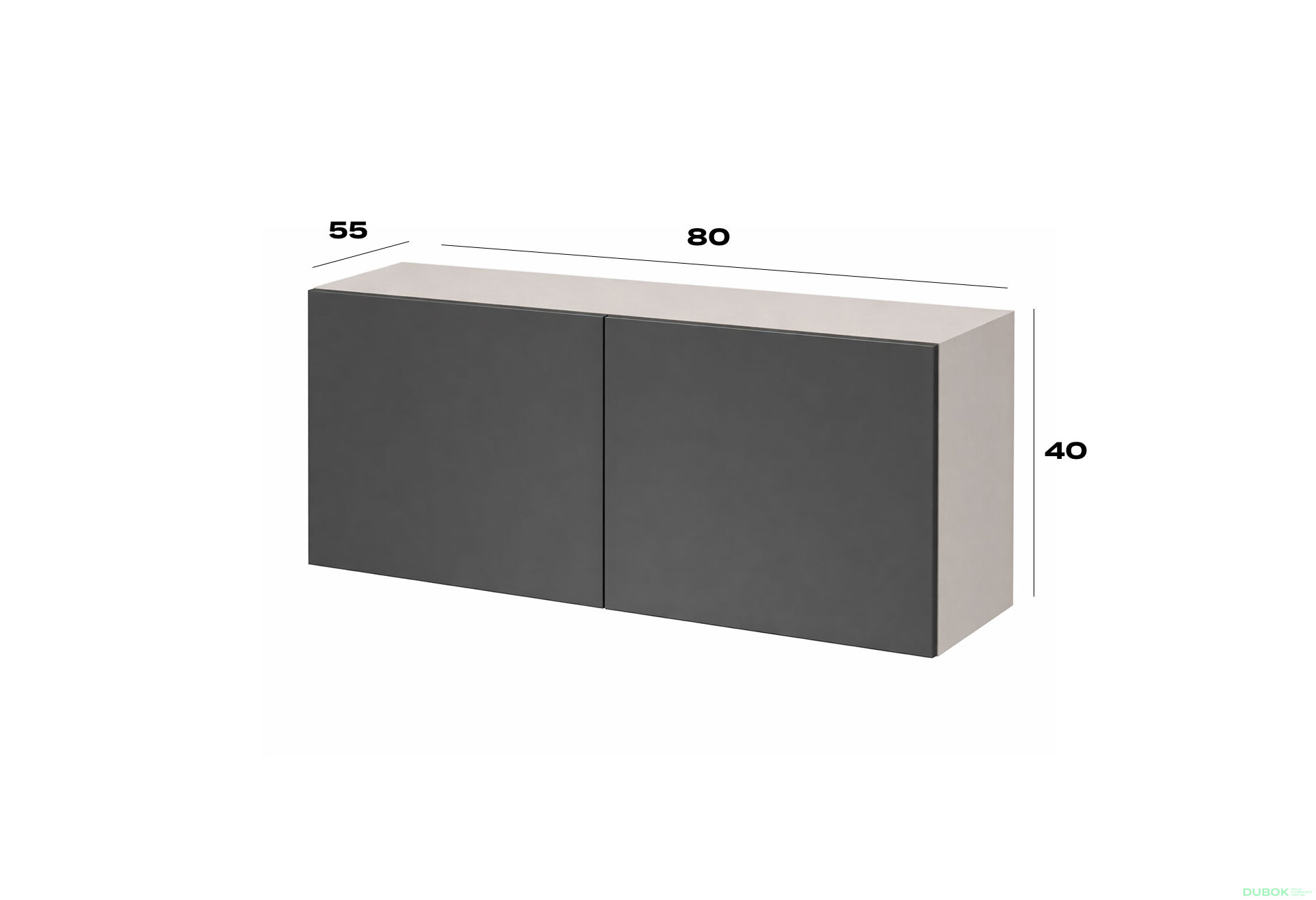 Obrázek 2 - Nástavec na skříň 80 cm kašmír / grafit Space