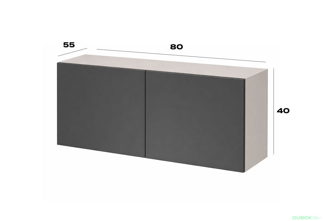 Obrázek 2 - Nástavec na skříň 80 cm kašmír / grafit Space