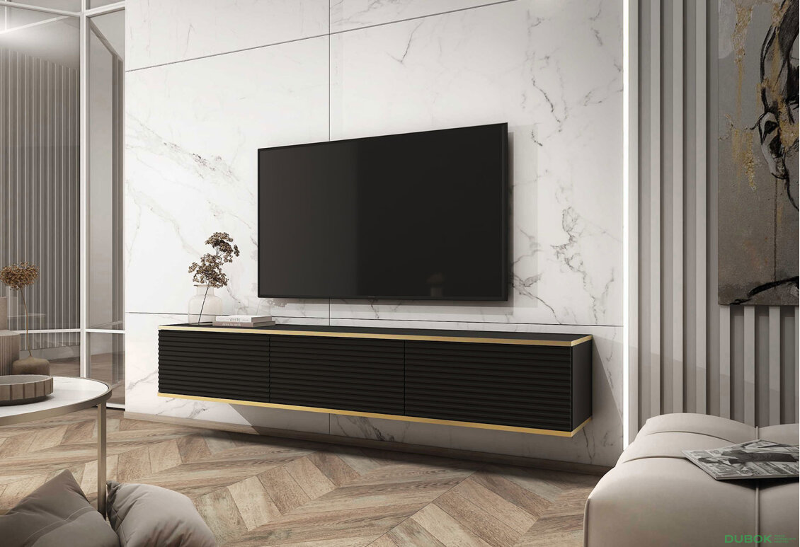 Obrázek 2 - TV stolek RTV 175 MDF černý Oro