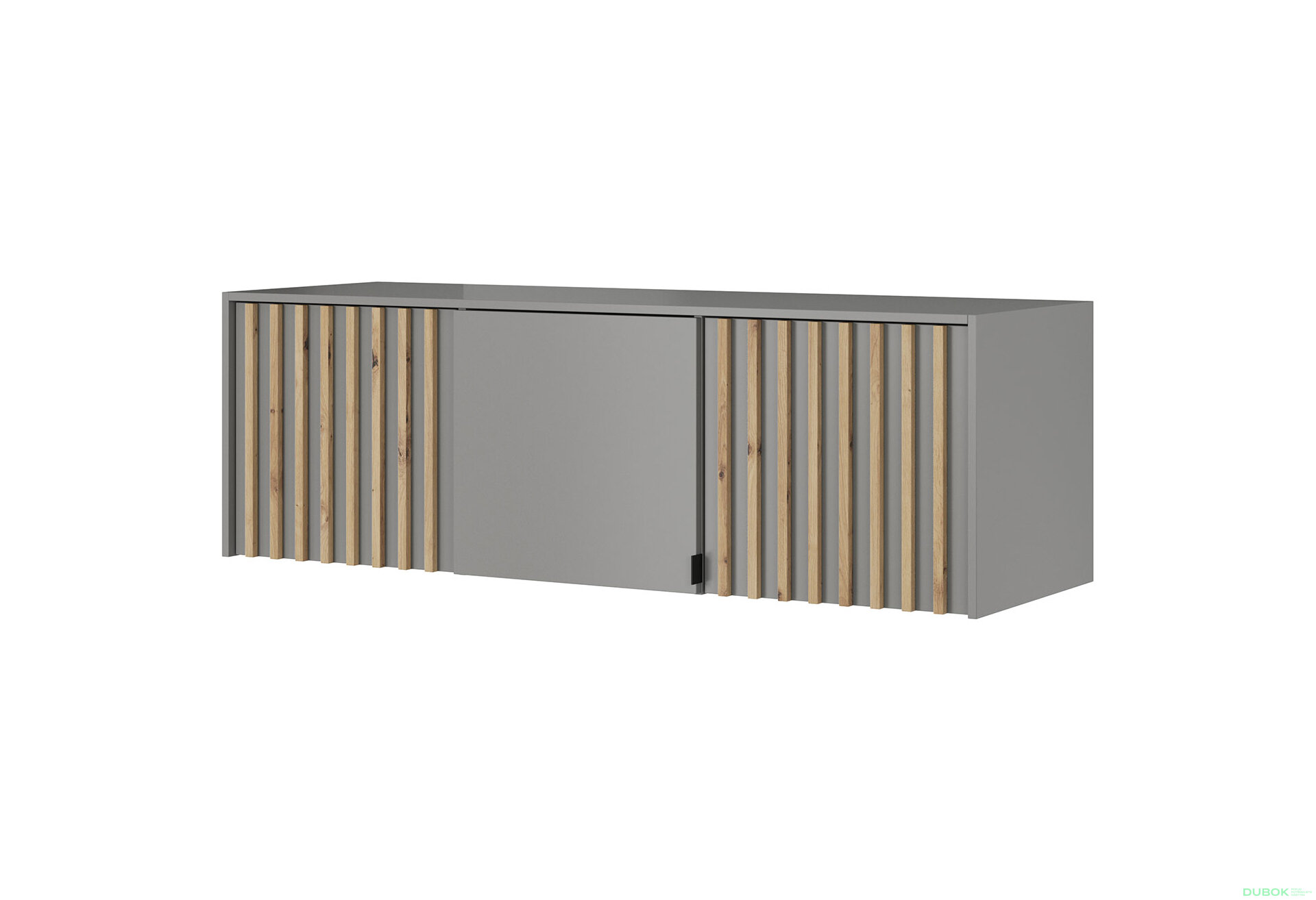Obrázek 1524 - Skříň 3D se zrcadlem a antresolí šedá Nelly