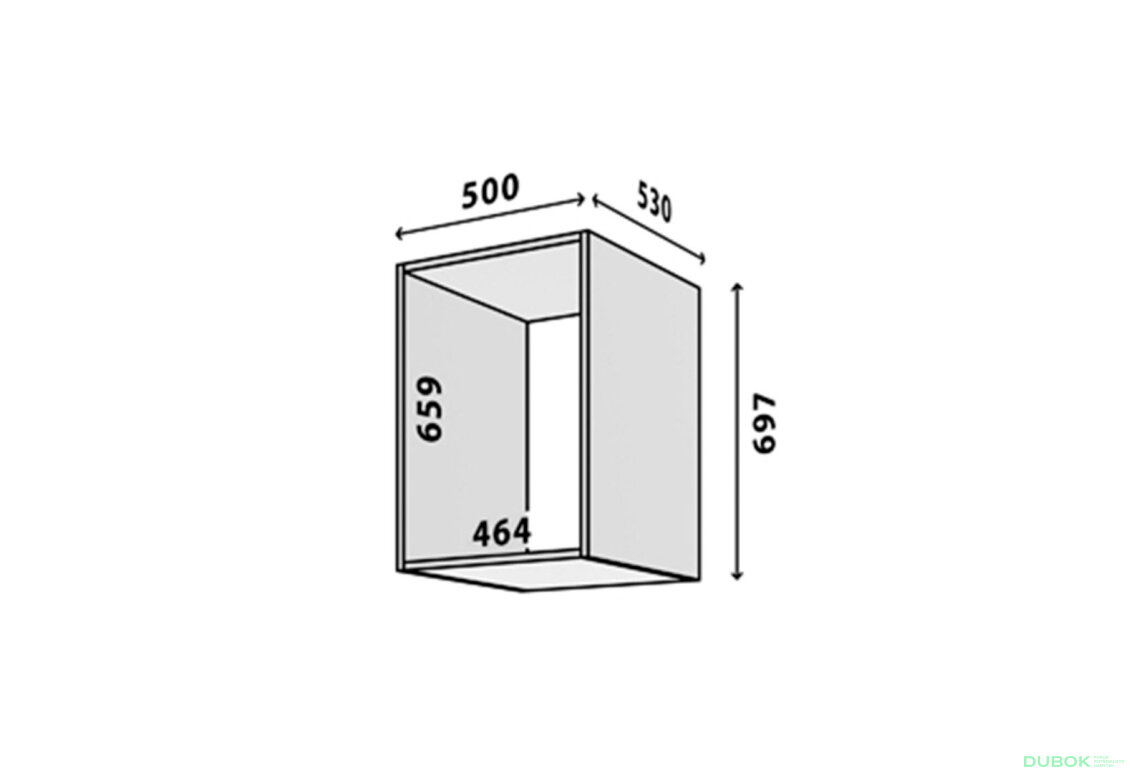 Obrázek 2 - Modul №12 A-500x695 DTD 18 mm bílý
