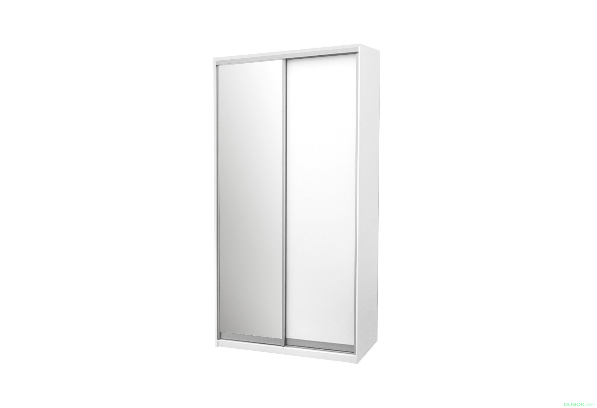 Obrázek 1 - Skříň 2D 1200x2400x600, DTD + zrcadlo, bílá