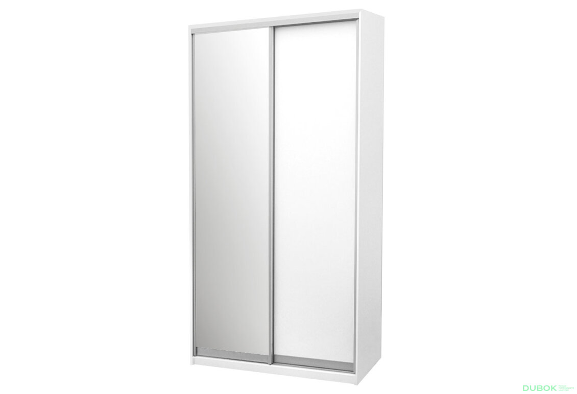 Skříň 2D 1200x2400x600, DTD + zrcadlo, bílá