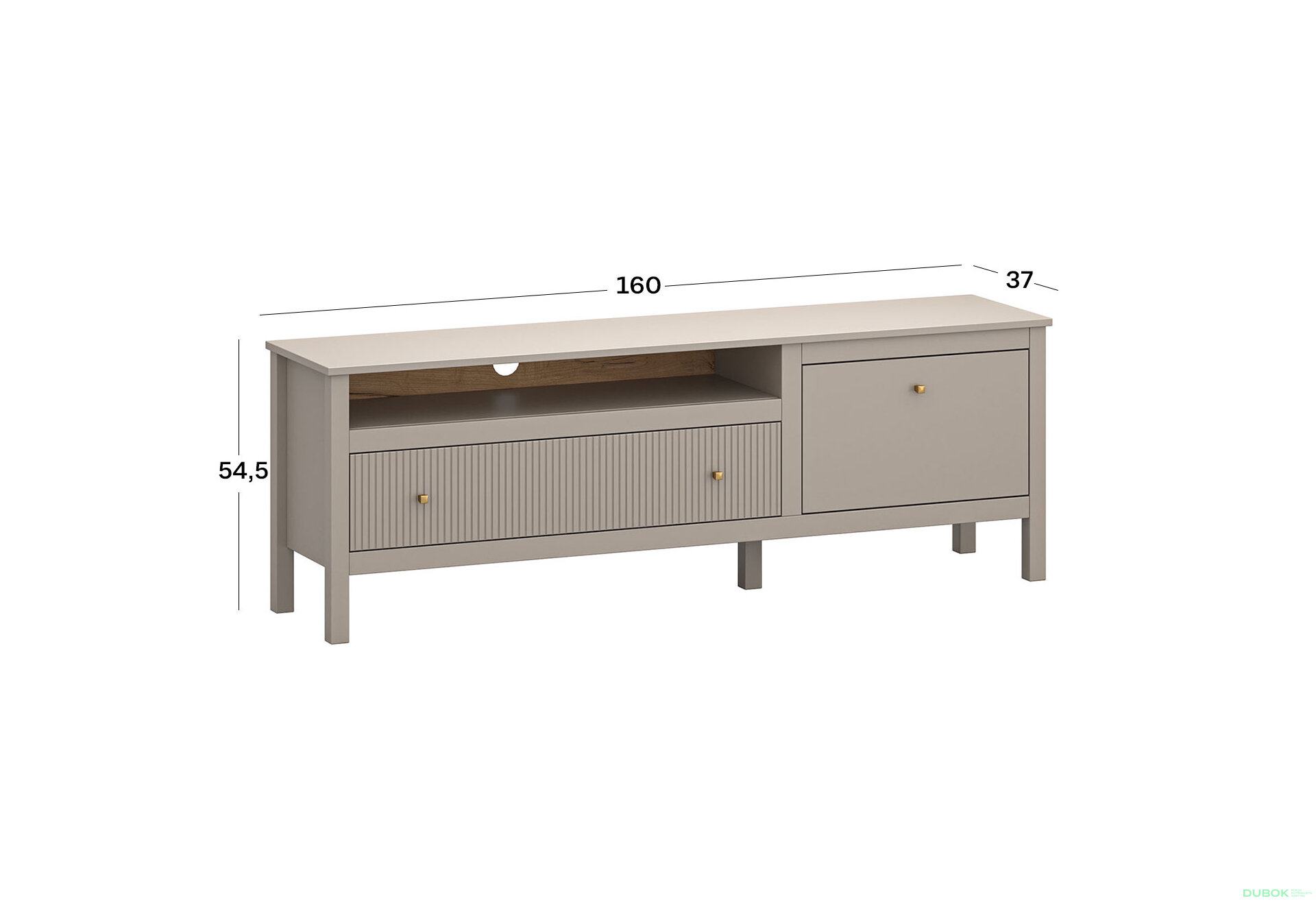 Obrázek 3 - TV stolek 1d1s/160 (B) taupe Kleo