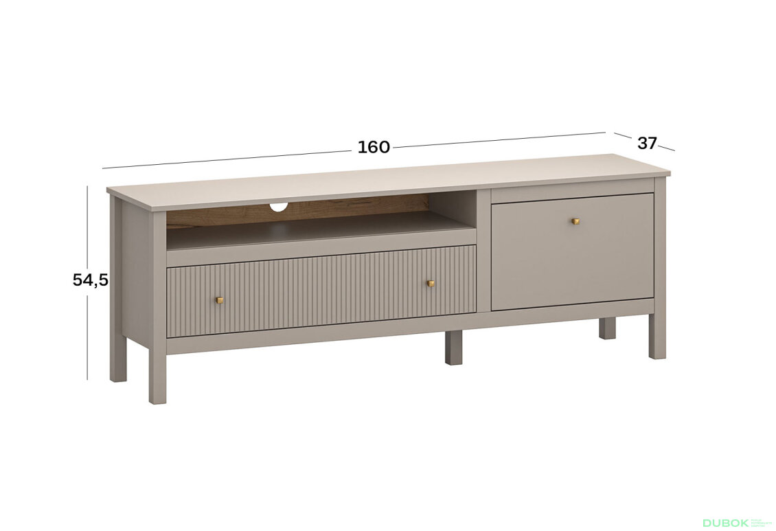 Obrázek 3 - TV stolek 1d1s/160 (B) taupe Kleo