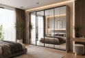 Obrázek 2 - Skříň 4D 2400x2400x600 Světlý dub sonoma, 4D Loft Zrcadlo Lines BL