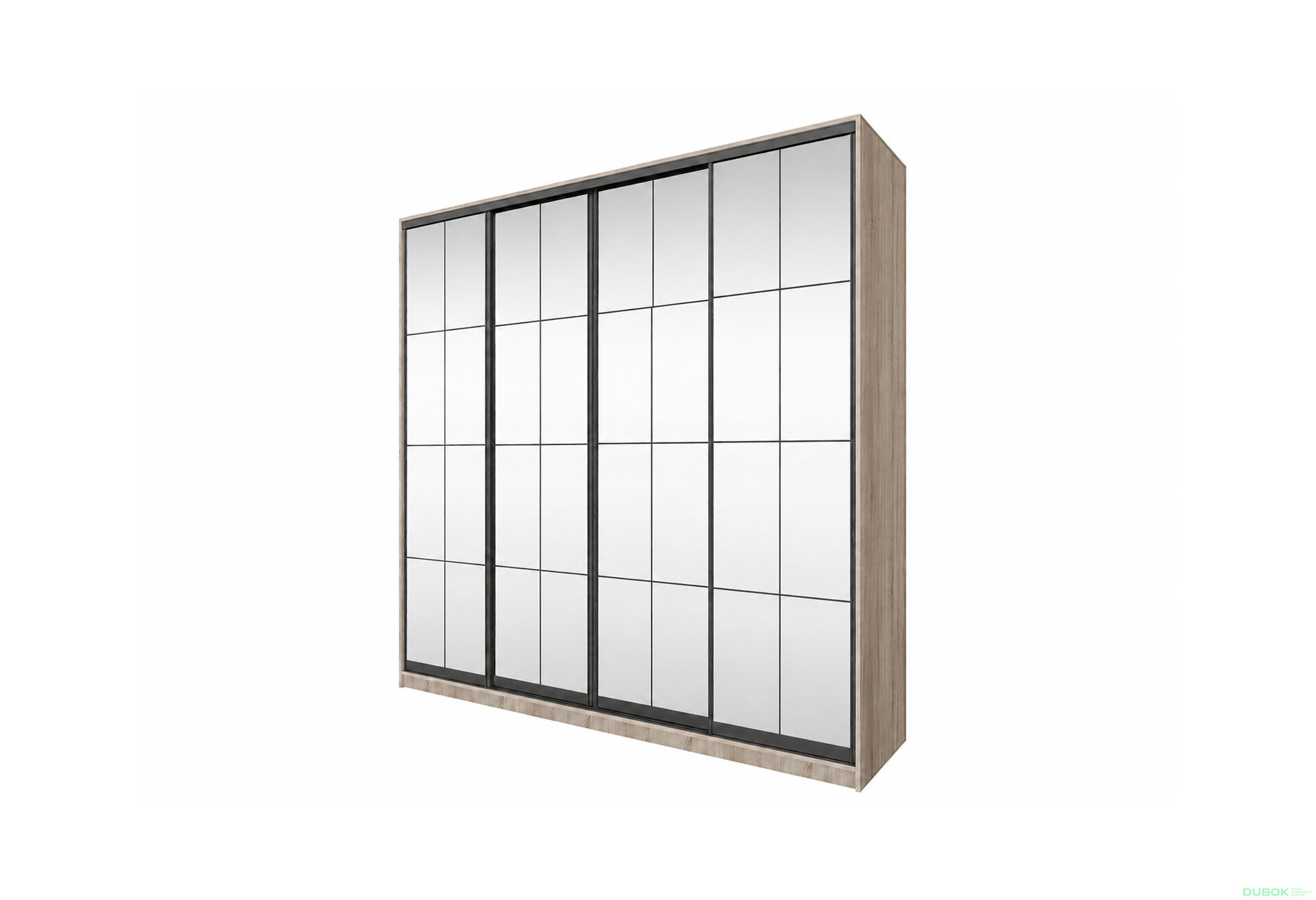 Obrázek 1 - Skříň 4D 2400x2400x600 Světlý dub sonoma, 4D Loft Zrcadlo Lines BL