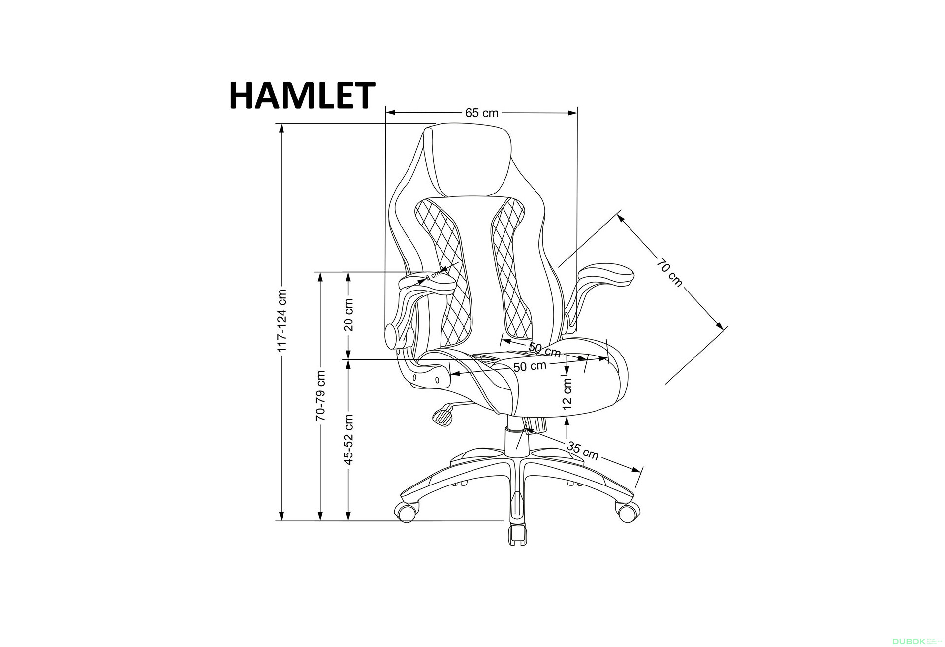 Obrázek 10 - Otočné křeslo Hamlet černý / popel