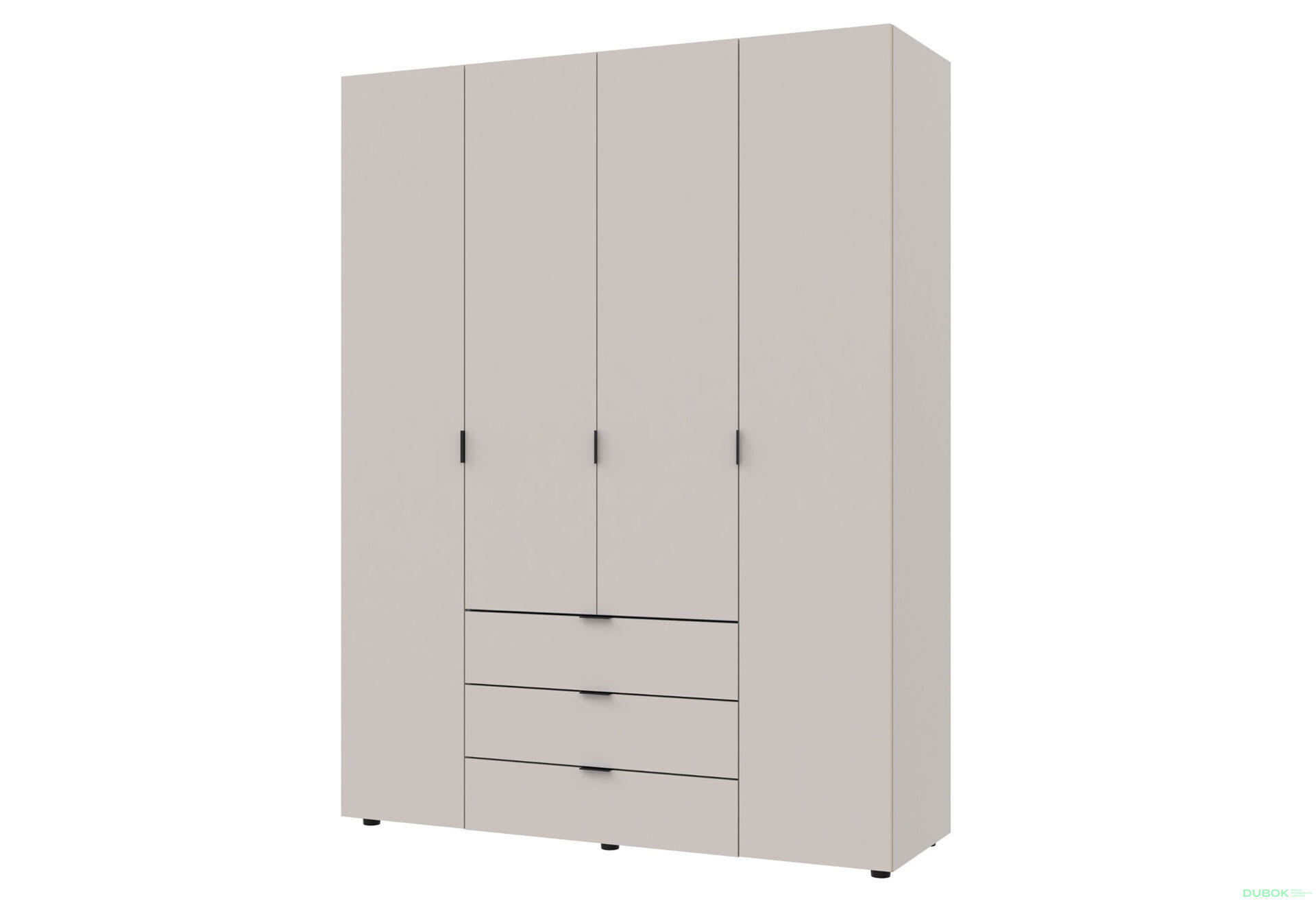 Obrázek 6717 - Skříň osmidveřová s regálem se zásuvkami Gelar 370 cm kašemír