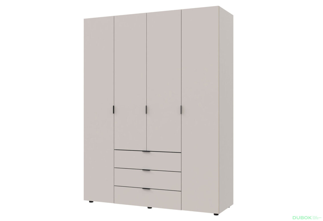 Obrázek 6717 - Skříň osmidveřová s regálem se zásuvkami Gelar 370 cm kašemír