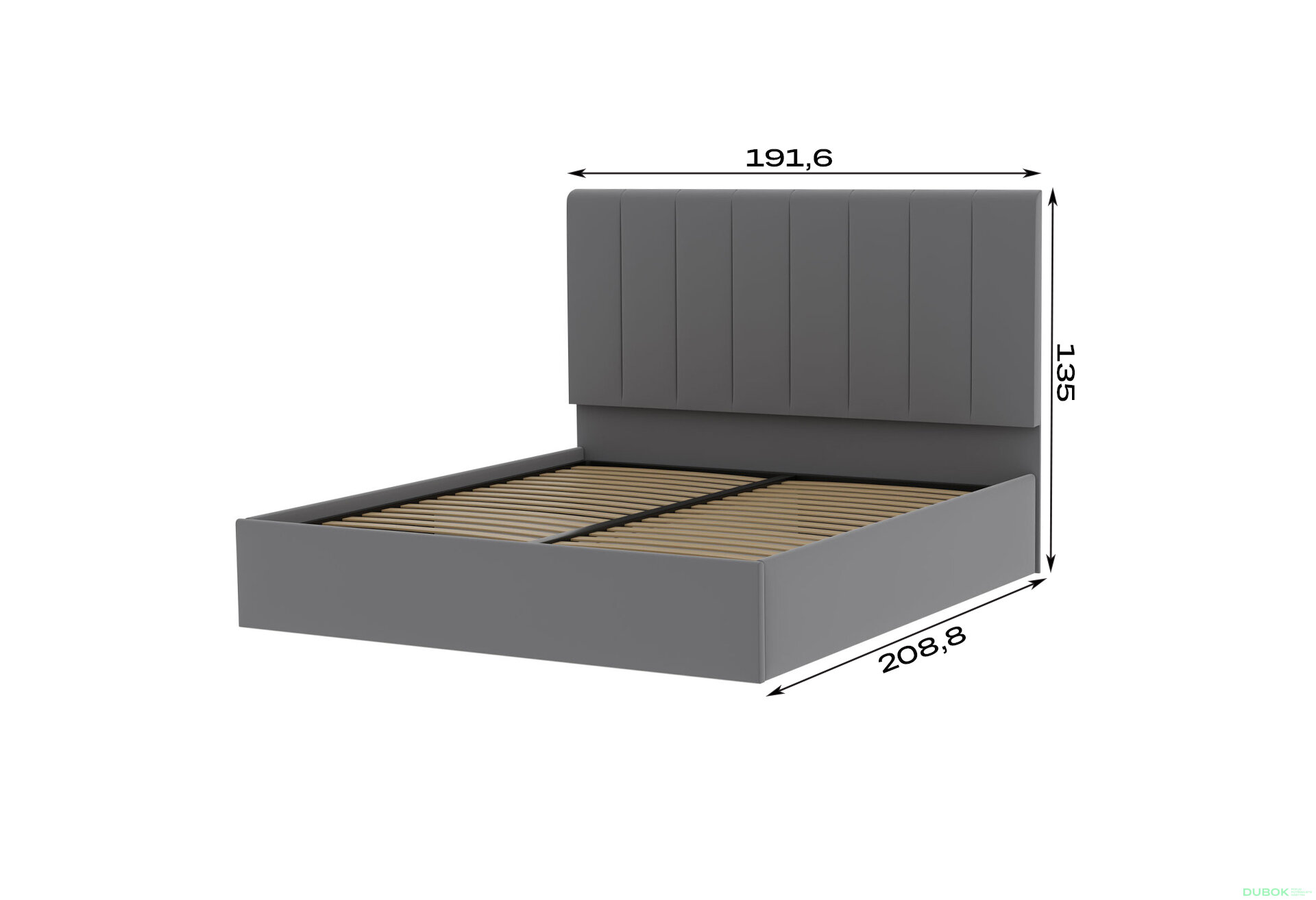 Obrázek 2 - Postel Diana 1.8 Světle šedá, s výklopným rámem