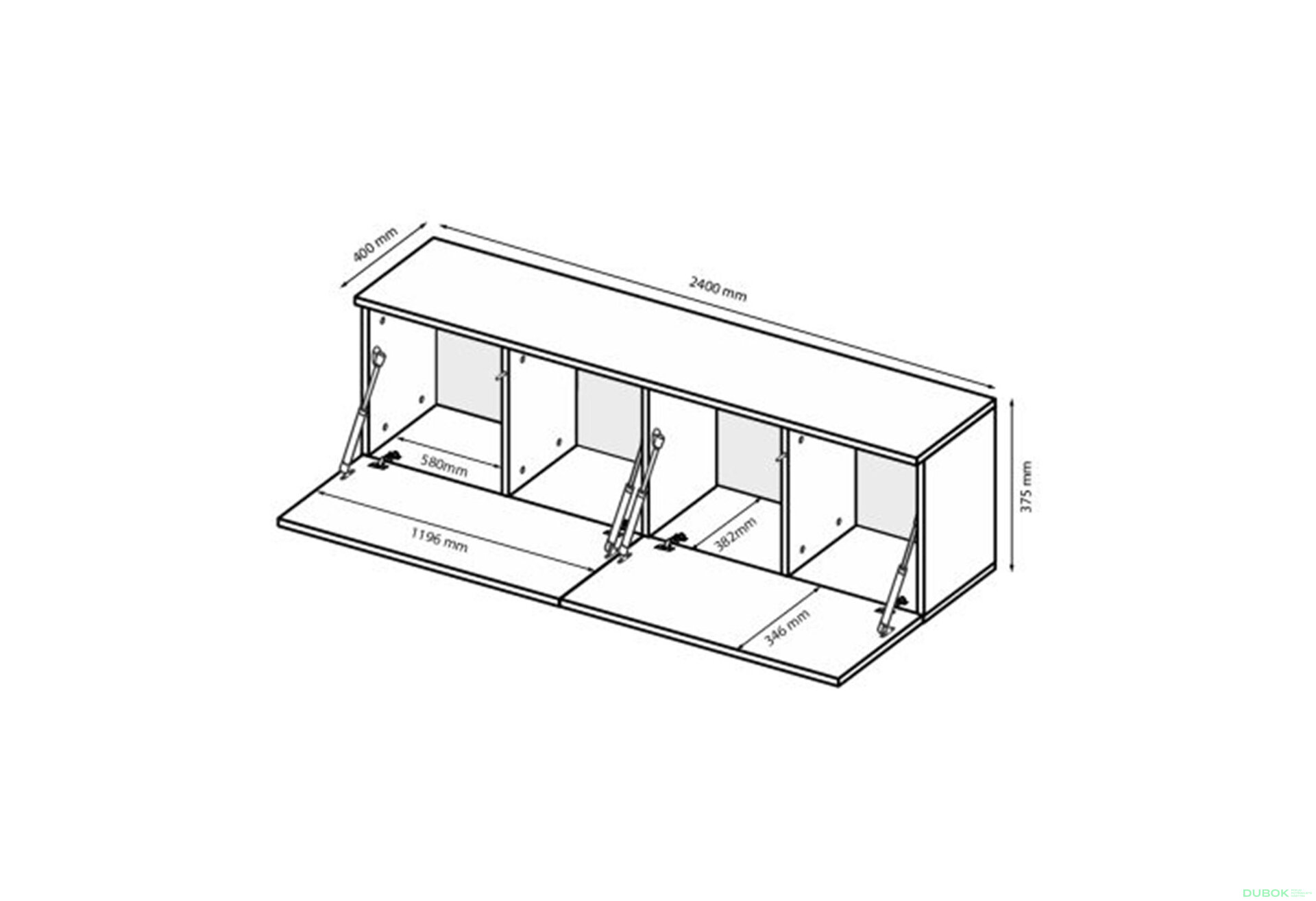 Obrázek 6 - TV stolek 2,4 kašmírový lesk Legs Box