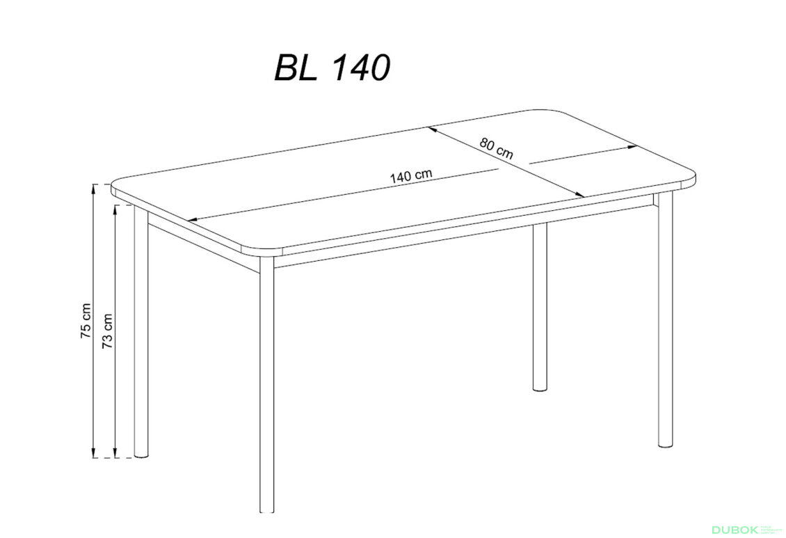 Obrázek 2 - Stůl BL140 jackson hickory / grafit Basic