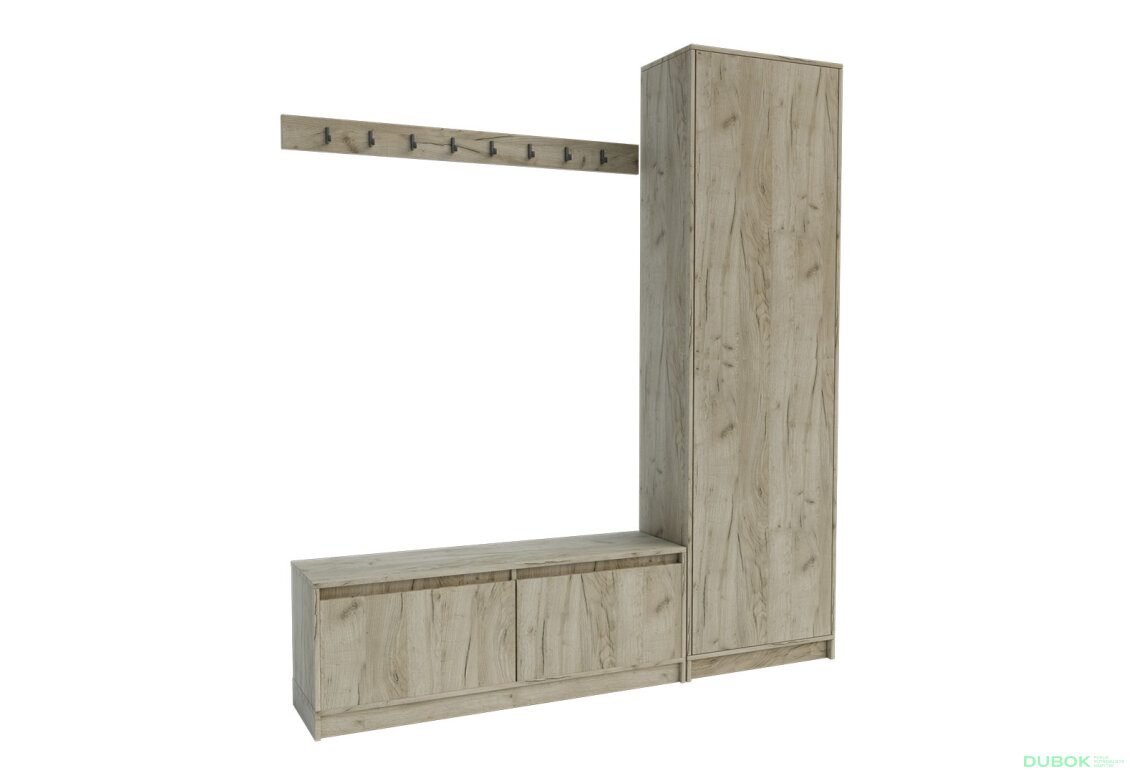 Obrázek 2 - Předsíňová sestava Sara 180 cm Dub kraft šedý