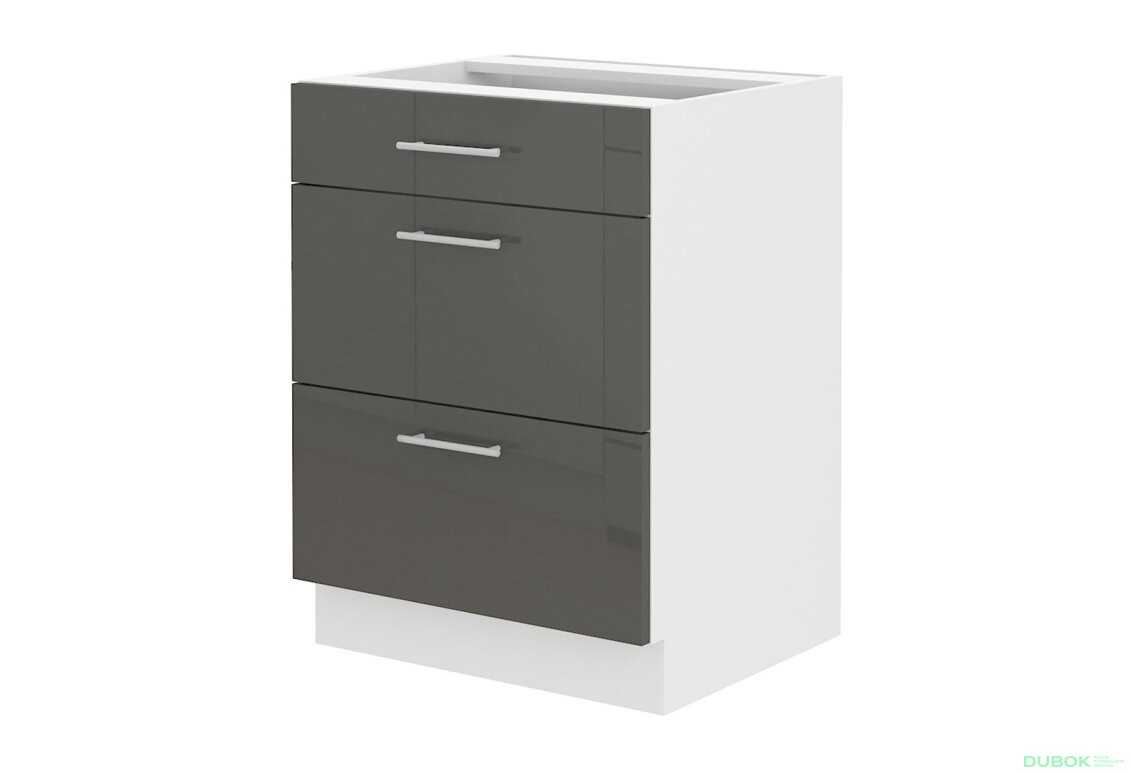 Obrázek 4802 - Kuchyňská sestava 2.2x3.7 m Lara bílý / šedý lesk