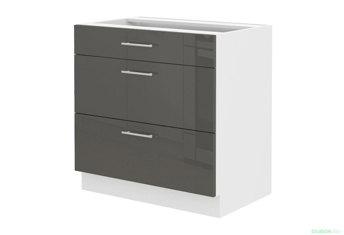 Obrázek 4803 - Kuchyňská sestava 2.9 m Lara bílý / šedý lesk