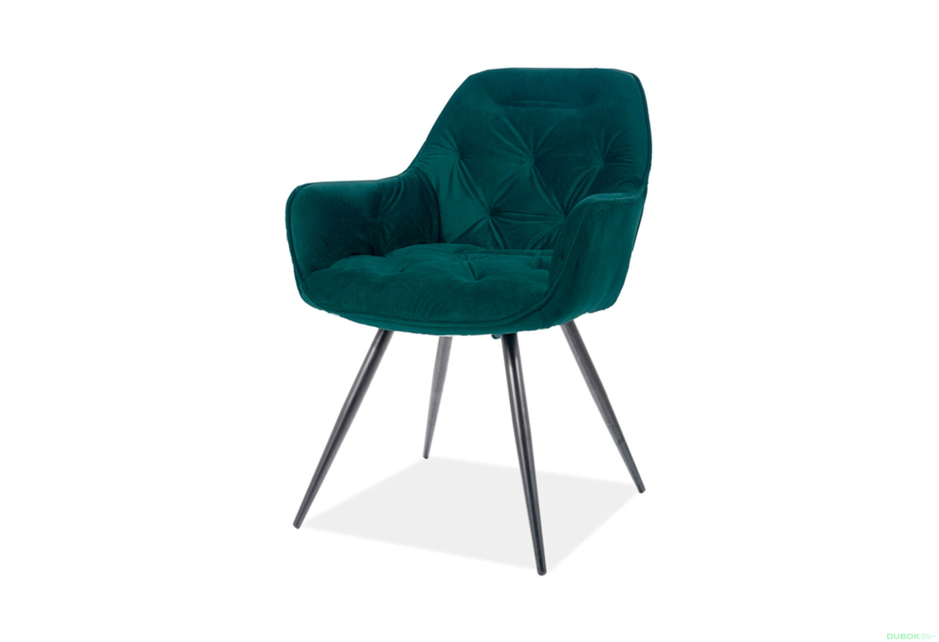 Obrázek 1 - Židle Cherry Matt Velvet zelený Bluvel 75, matná černá kov