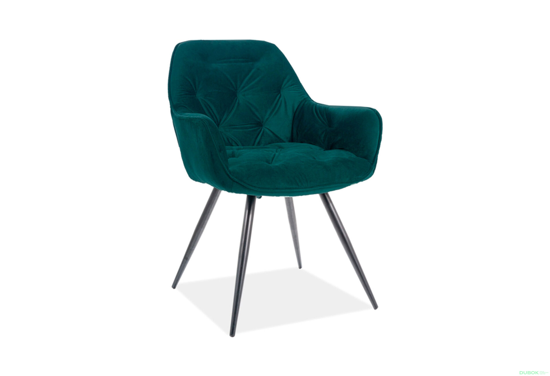 Obrázek 2 - Židle Cherry Matt Velvet zelený Bluvel 75, matná černá kov