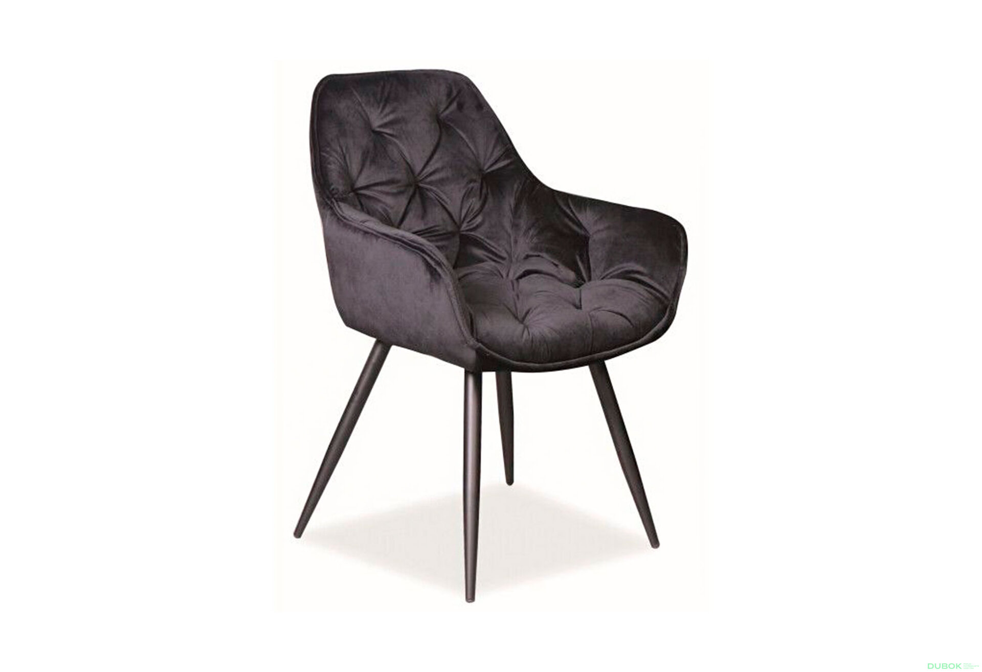 Obrázek 2 - Židle Cherry Velvet černý Bluvel 19, matná černá kov