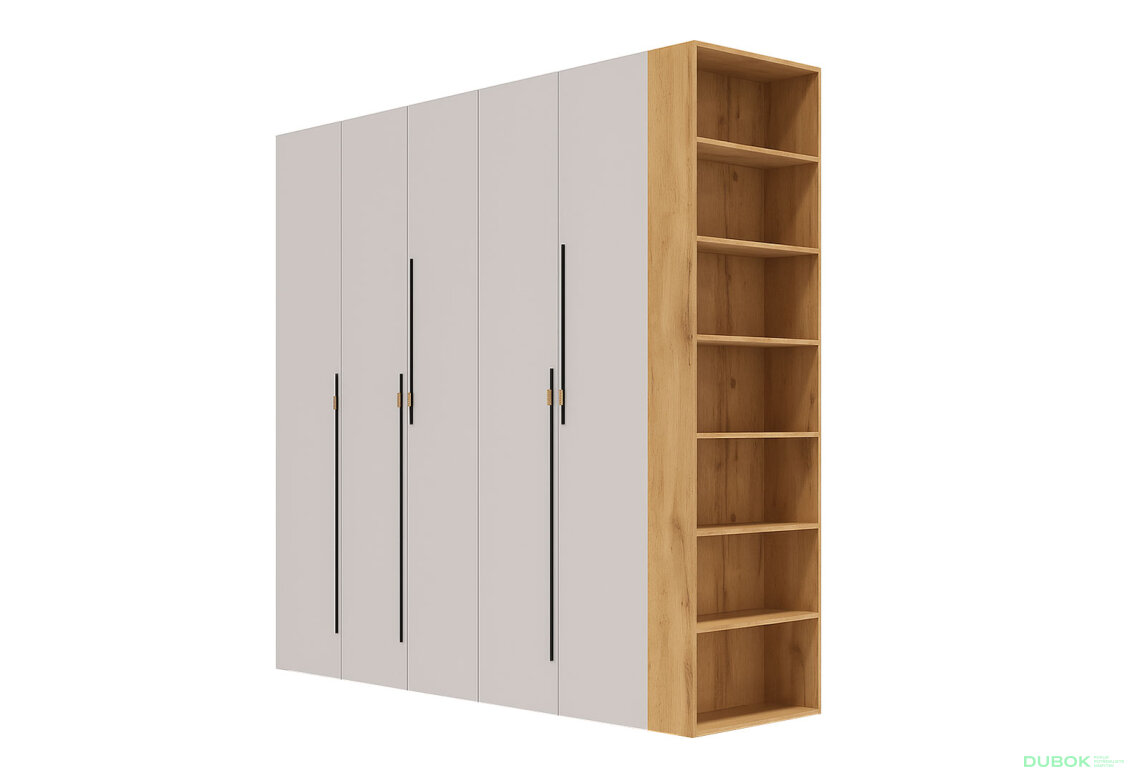 Skříň 5D 220 cm dub appalačský / kašmír Space
