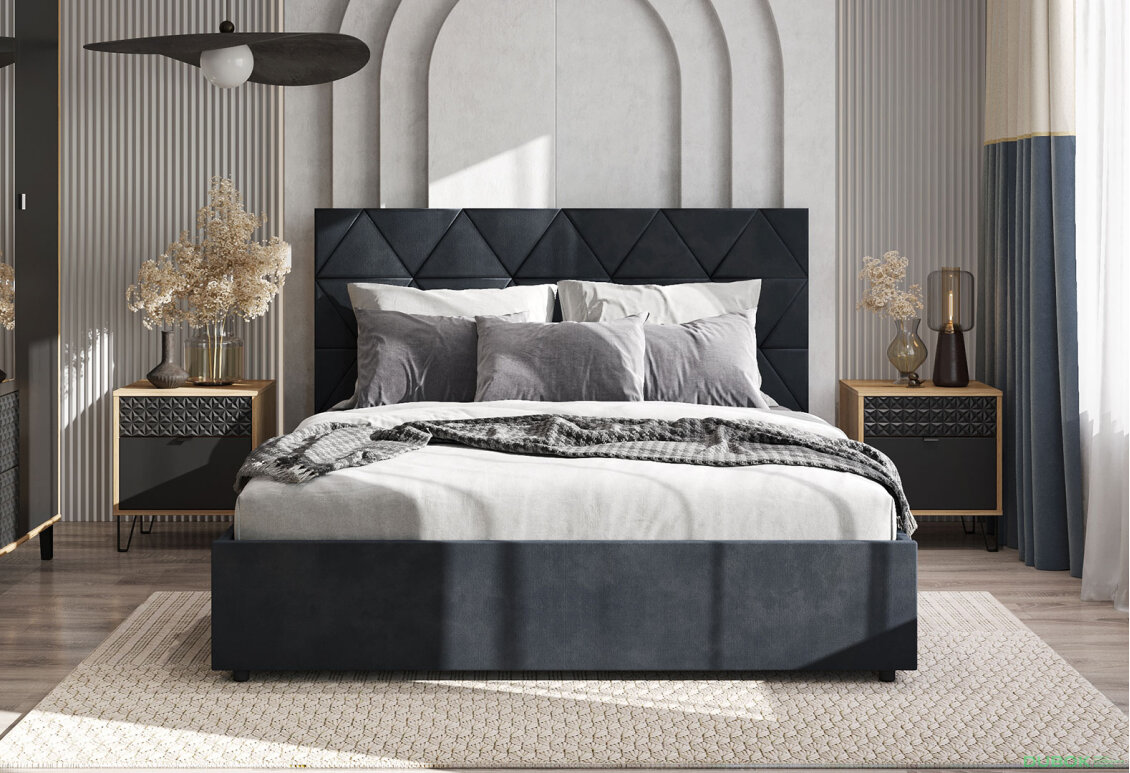 Obrázek 2 - Postel 160x200 s roštem, úložným prostorem Mono 248 černá Bellano