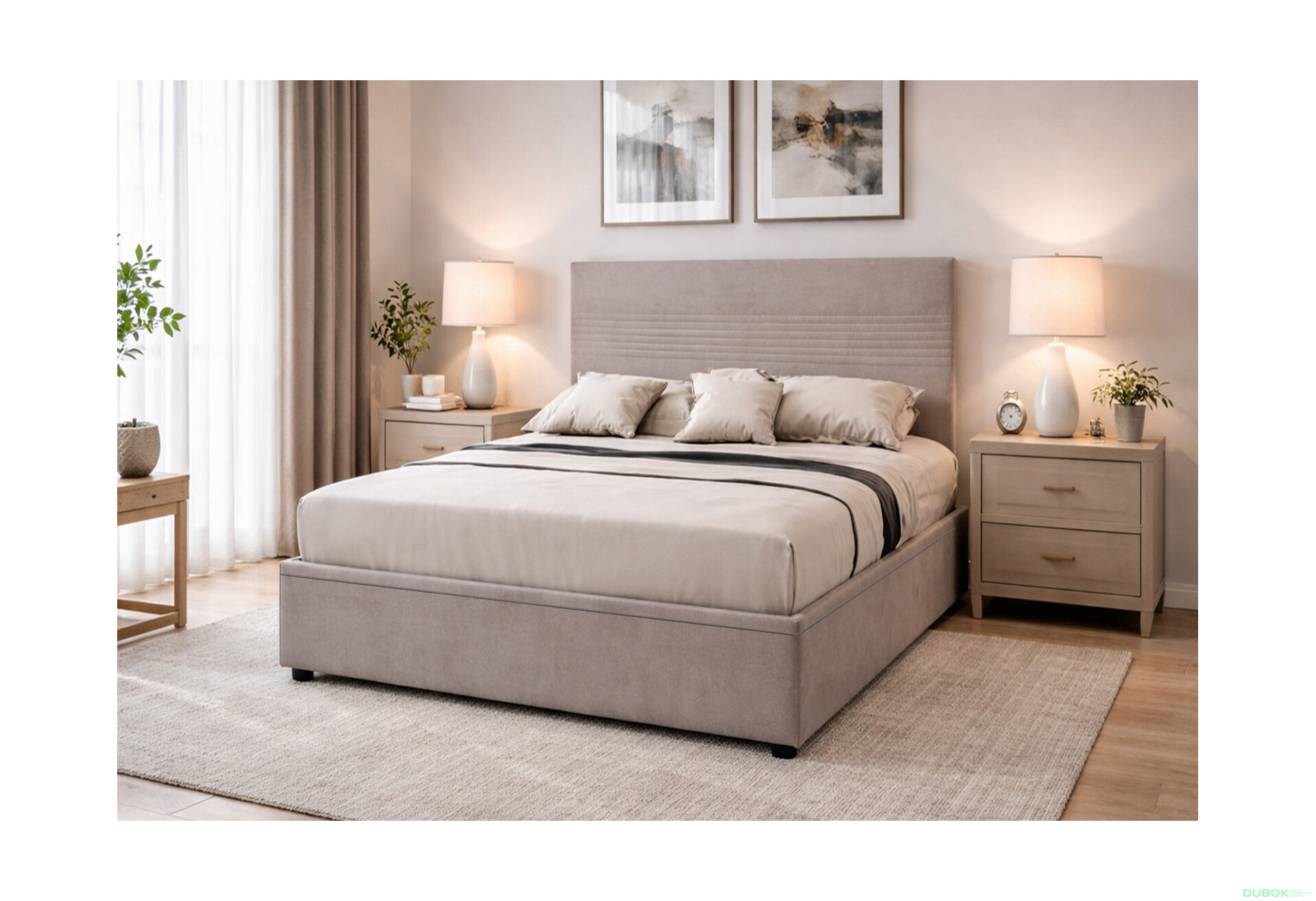 Obrázek 2 - Postel Fro Line 140x200 s roštem, úložným prostorem Mono 233, béž