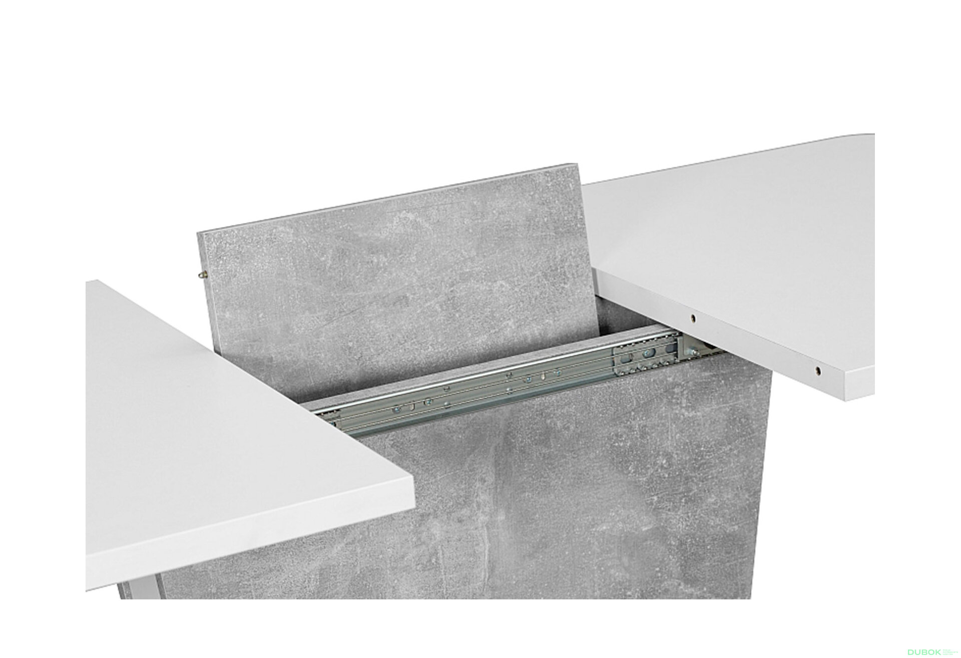 Obrázek 3 - Stůl Syriusz 120(160)x80 betonový efekt / bílý mat
