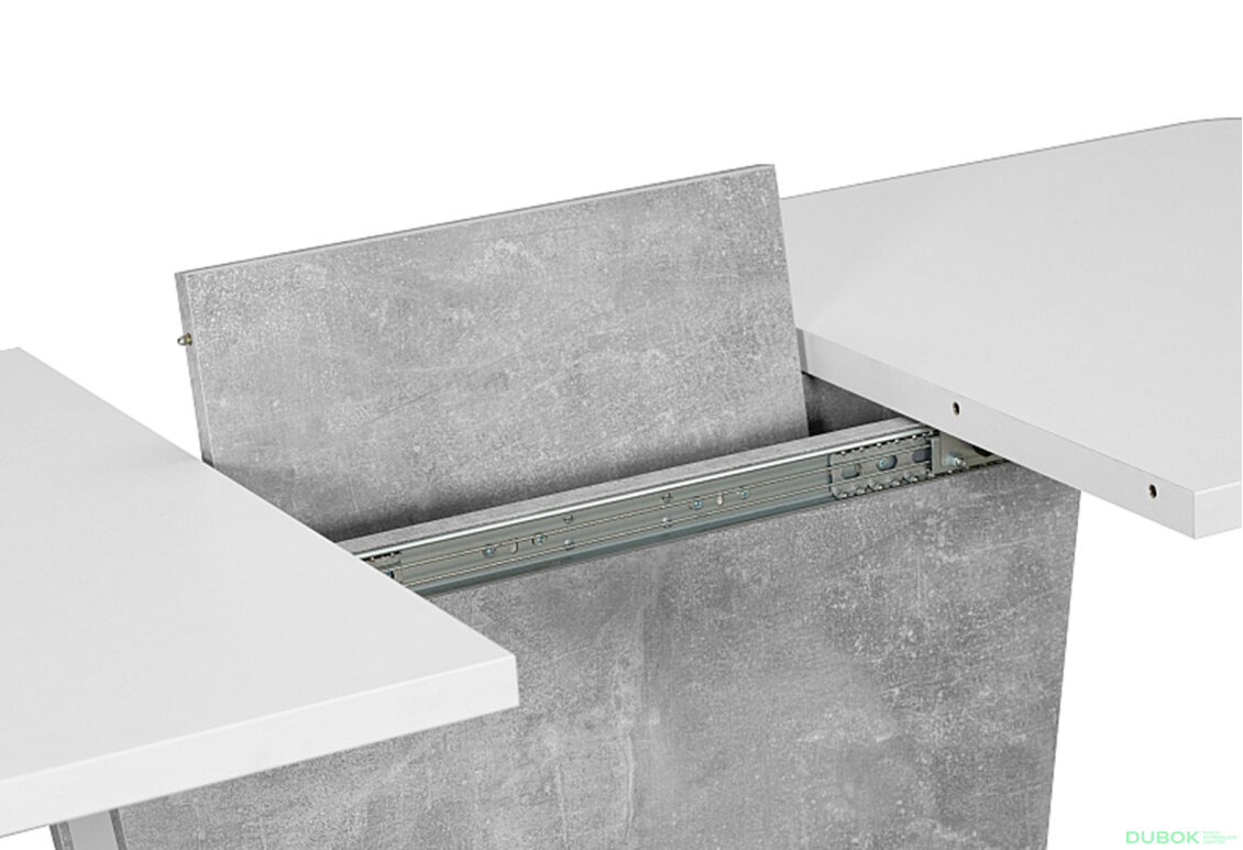 Obrázek 3 - Stůl Syriusz 120(160)x80 betonový efekt / bílý mat