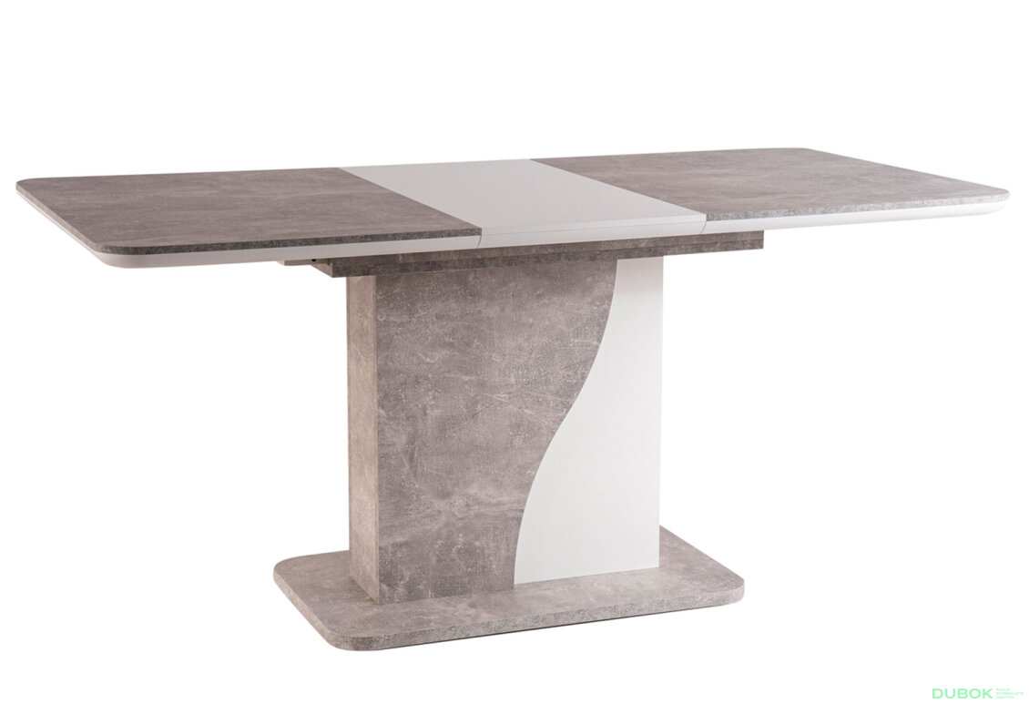 Obrázek 2 - Stůl Syriusz 120(160)x80 betonový efekt / bílý mat