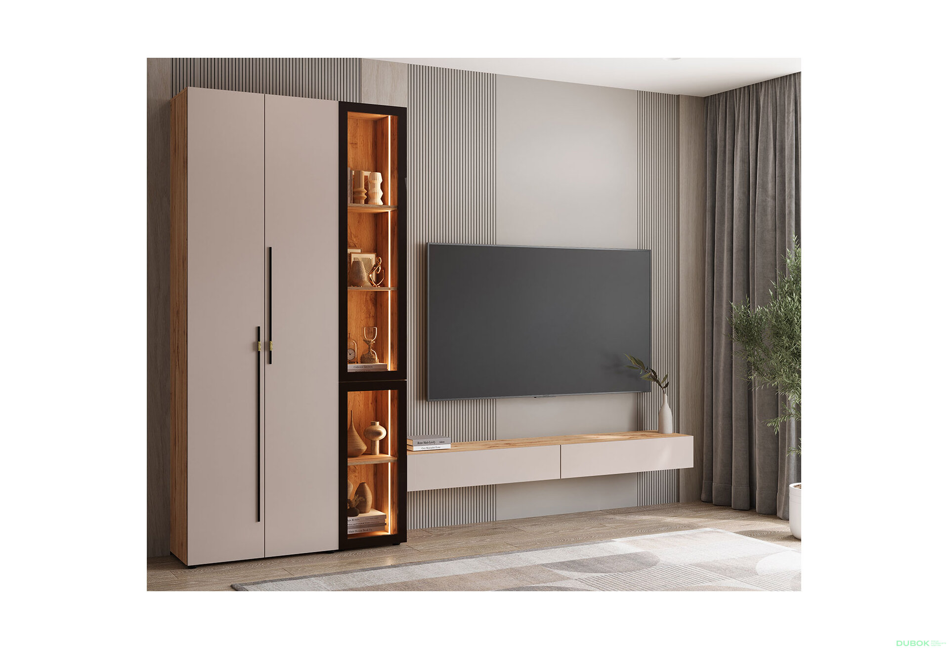 Obrázek 1 - Obývací sestava 280 cm dub appalačský / kašmír Space