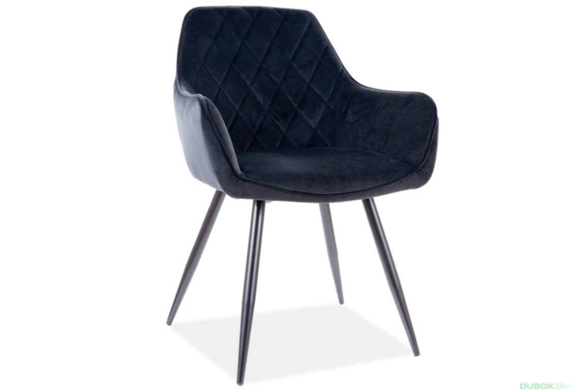 Obrázek 2 - Židle Linea Velvet černý Bluvel 19, kov černá matná