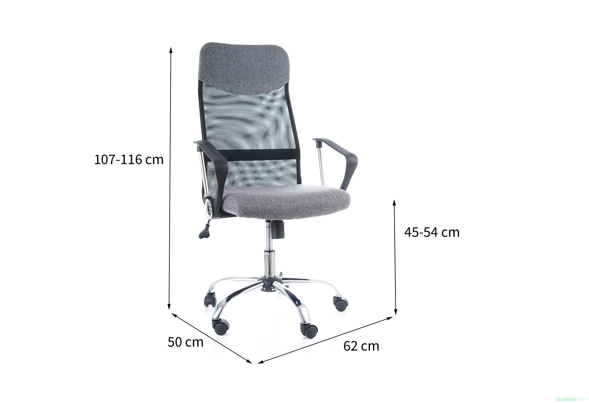 Obrázek 18 - Otočné křeslo Q-025 materiál šedý