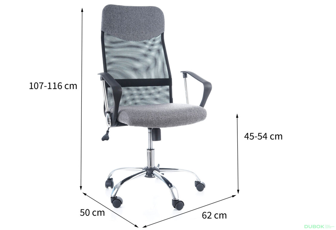 Obrázek 18 - Otočné křeslo Q-025 materiál šedý
