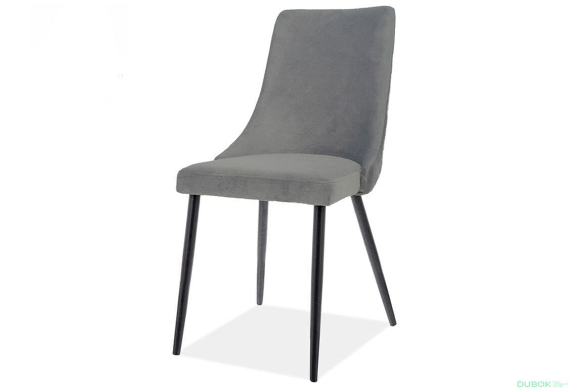 Obrázek 2807 - Stůl Metropol Ceramic 120(180)x80 černý + 4 židle Piano B Matt Velvet šedý Bluvel 85 / kov černá matná