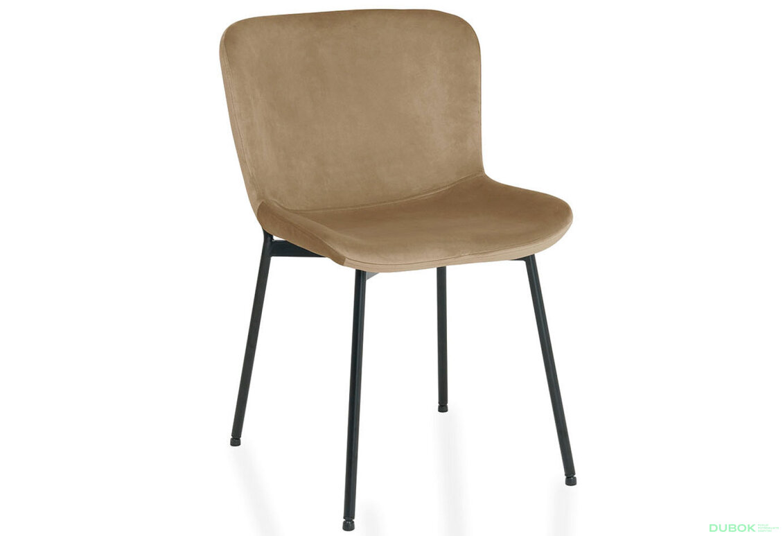 Obrázek 3 - Židle Colby Velvet béžový Bluvel 28, matná černá kov