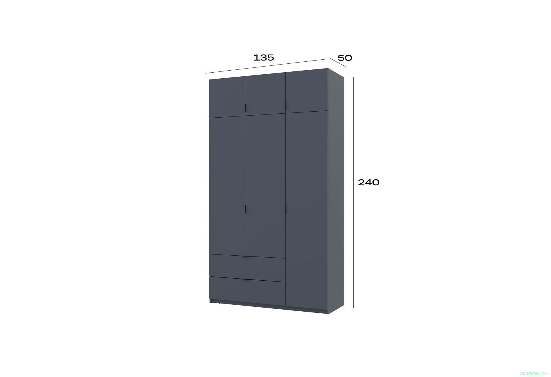 Obrázek 10 - Skříň čtyřdveřová Lukas 135 cm grafit