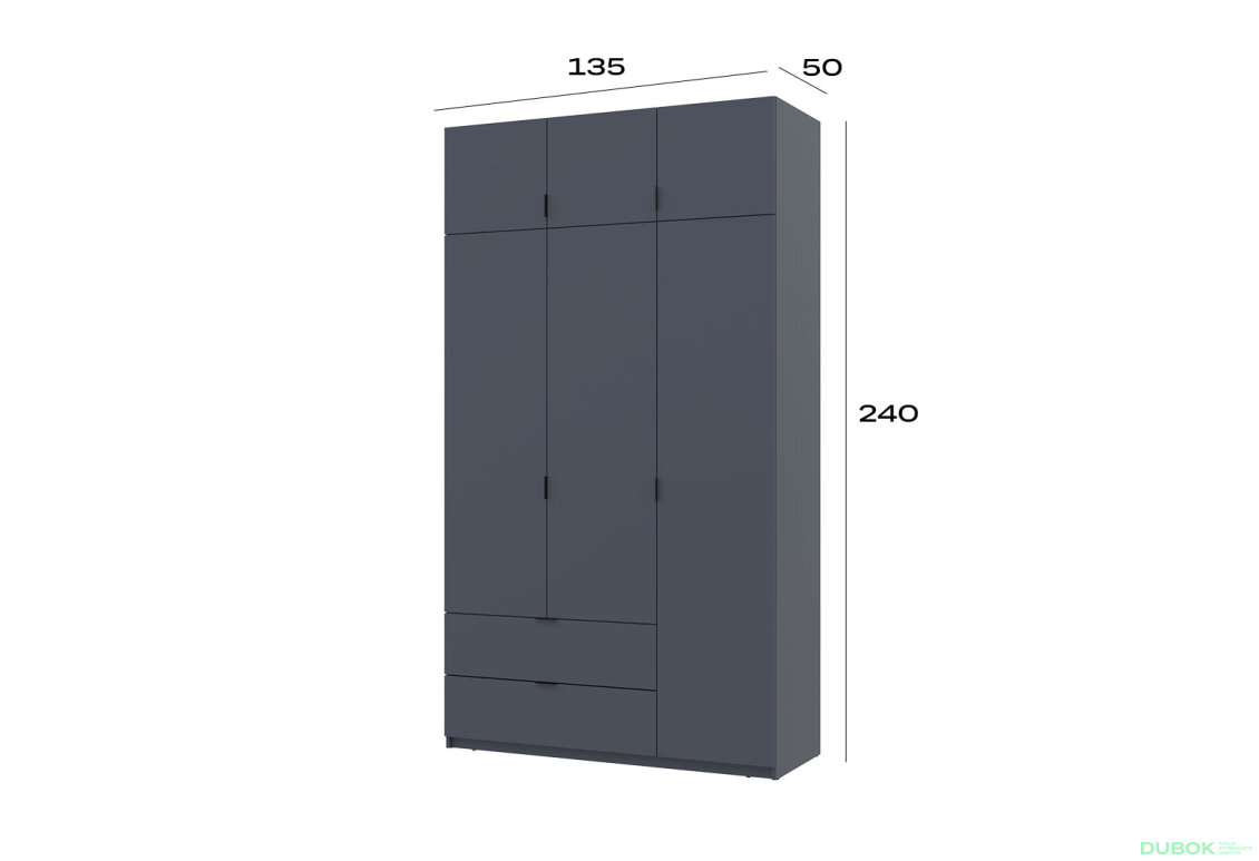 Obrázek 10 - Skříň čtyřdveřová Lukas 135 cm grafit