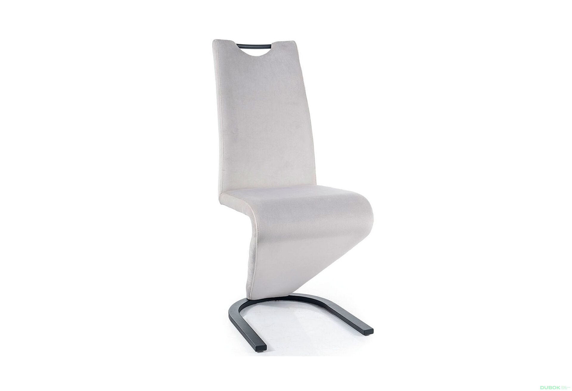 Obrázek 2 - Židle H-090 Velvet světle šedý Bluvel 03, matná černá kov