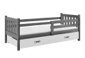 Obrázek 1 - Postel Carino grafit, zásuvka bílá 90x200 cm s roštem, matrací