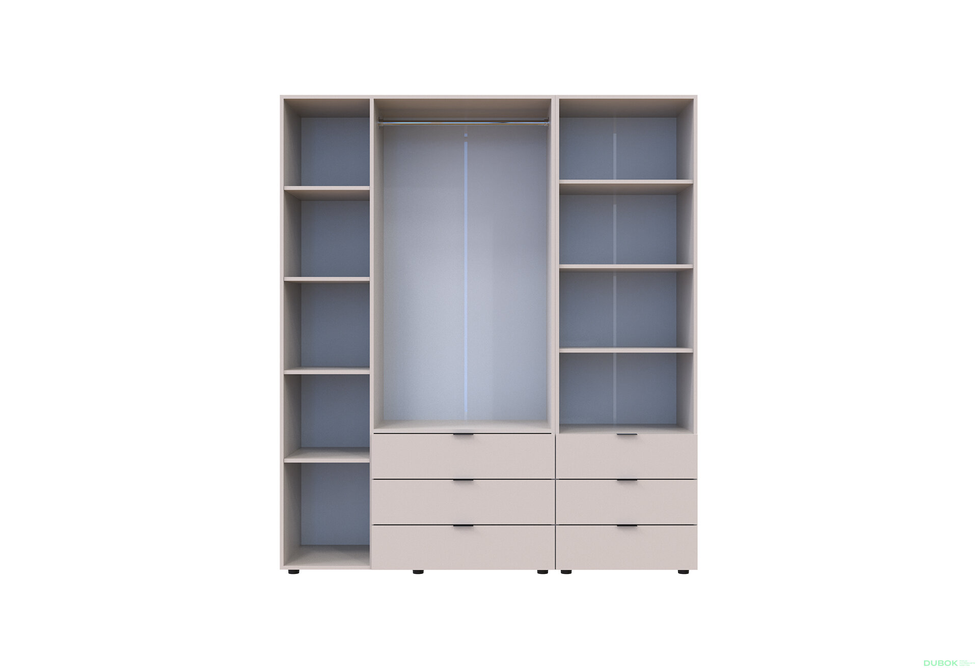 Obrázek 5 - Skříň 3D s regálem se zásuvkami Gelar 176.2 cm kašemír