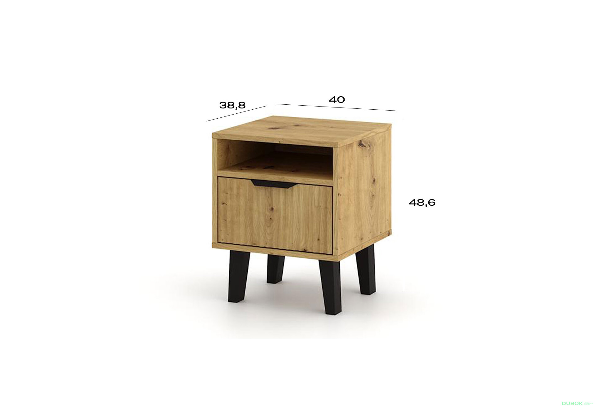 Obrázek 5 - Noční stolek Borg Duo 1S dub artisan